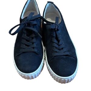 Gabor Black Suede Platform Sneaker -  - Size 8.5